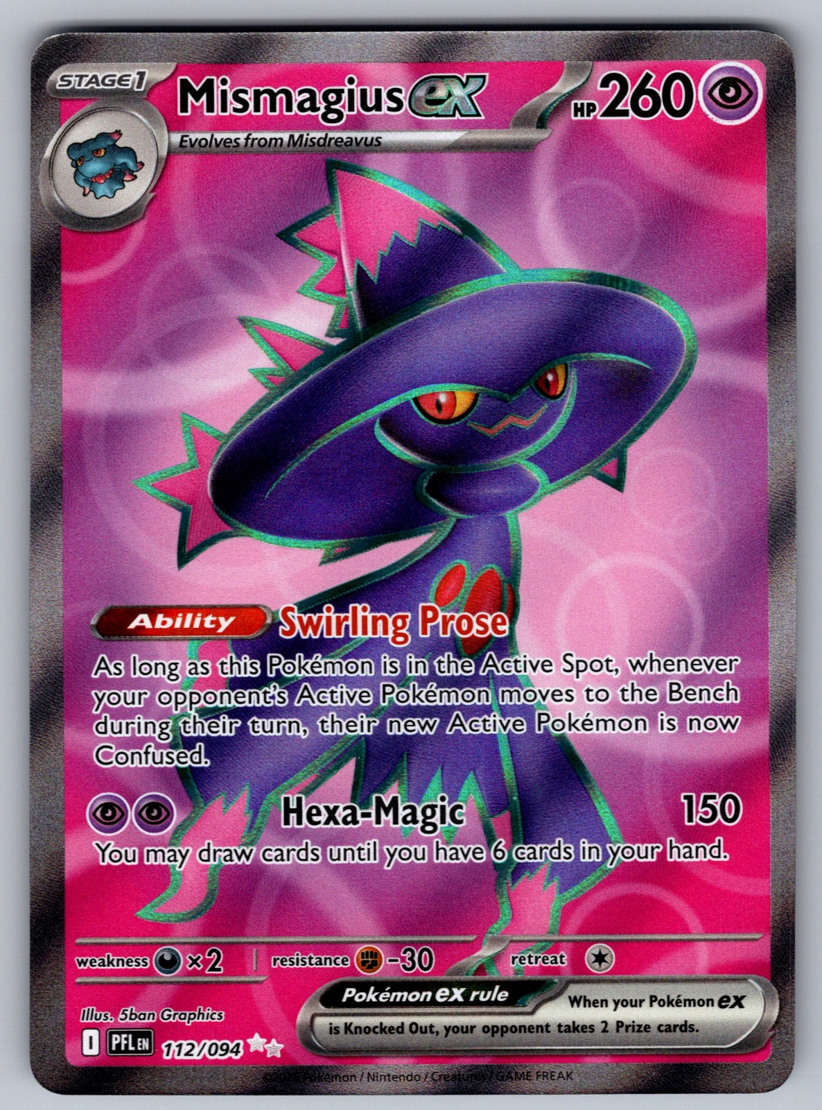 Mismagius ex - Holo Ultra Rare ME02: Phantasmal Flames 112/094 NM 2025