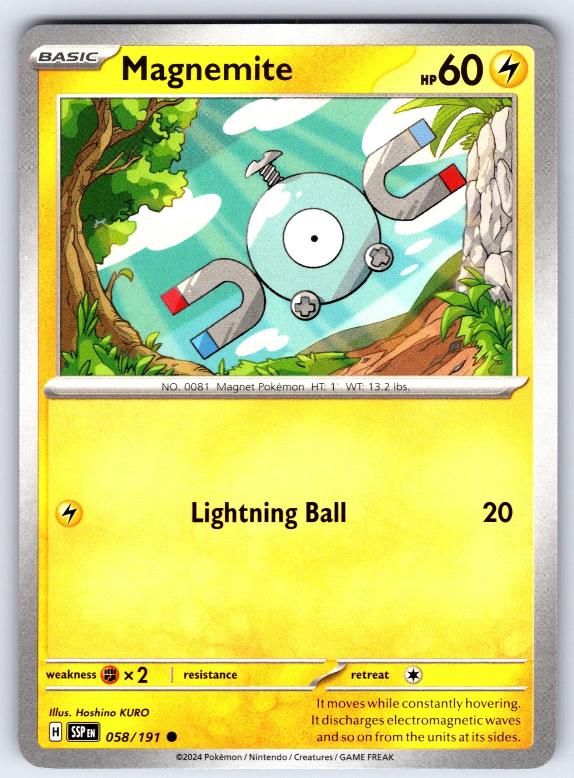 Magnemite Common SV08: Surging Sparks 058/191 NM 2024