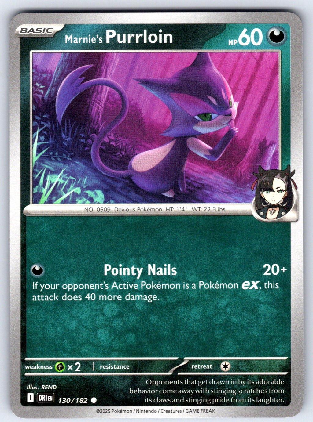 Marnie's Purrloin Common SV10: Destined Rivals 130/182 NM 2025