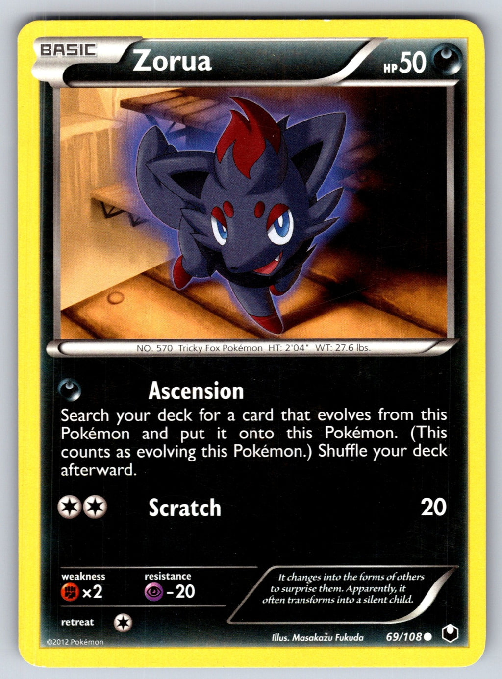 Zorua (69) Common Dark Explorers 69/108 LP 2012