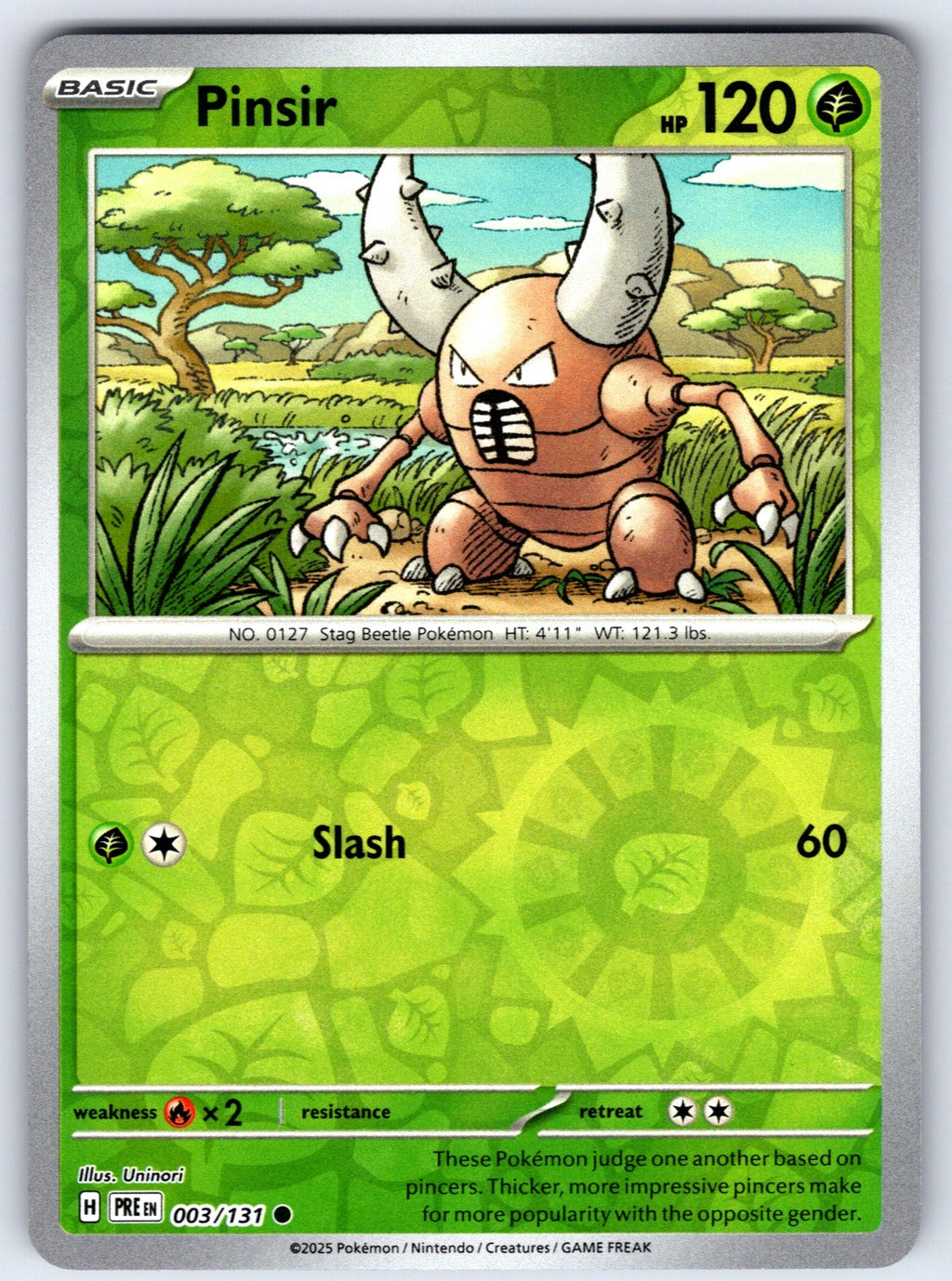 Pinsir Reverse Holo Common SV: Prismatic Evolutions 003/131 NM 2025