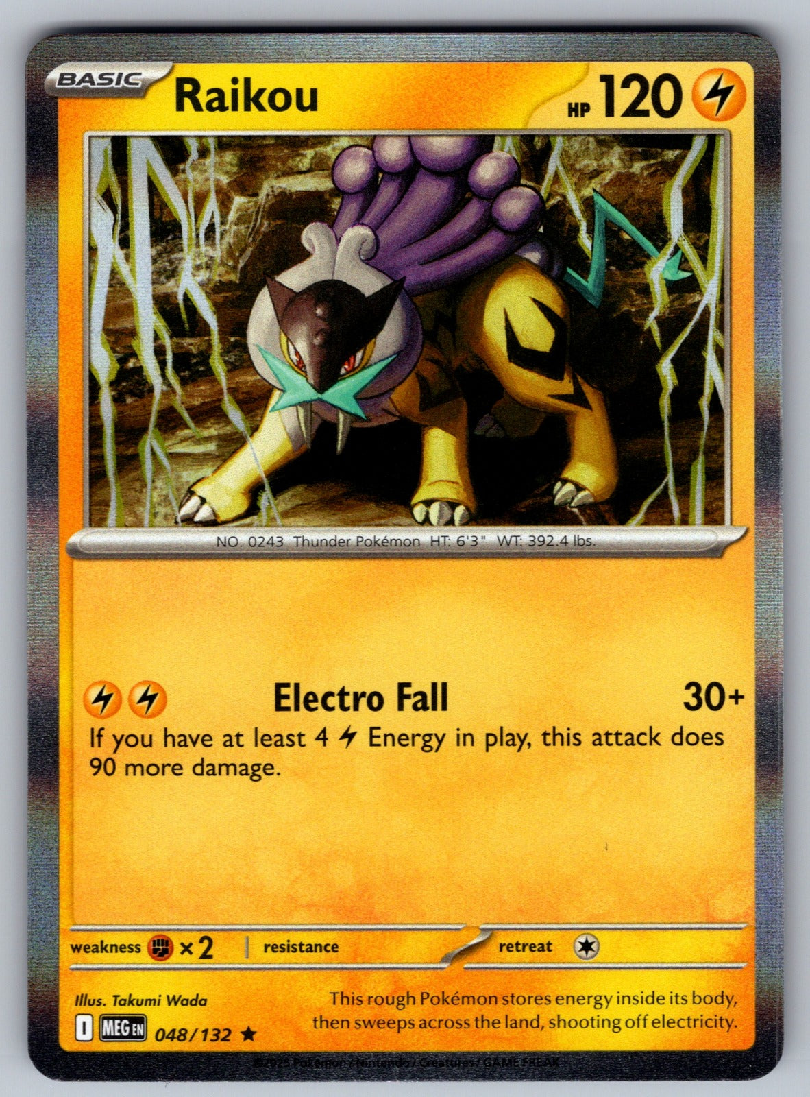 Raikou Holo Rare ME01: Mega Evolution 048/132 NM 2025