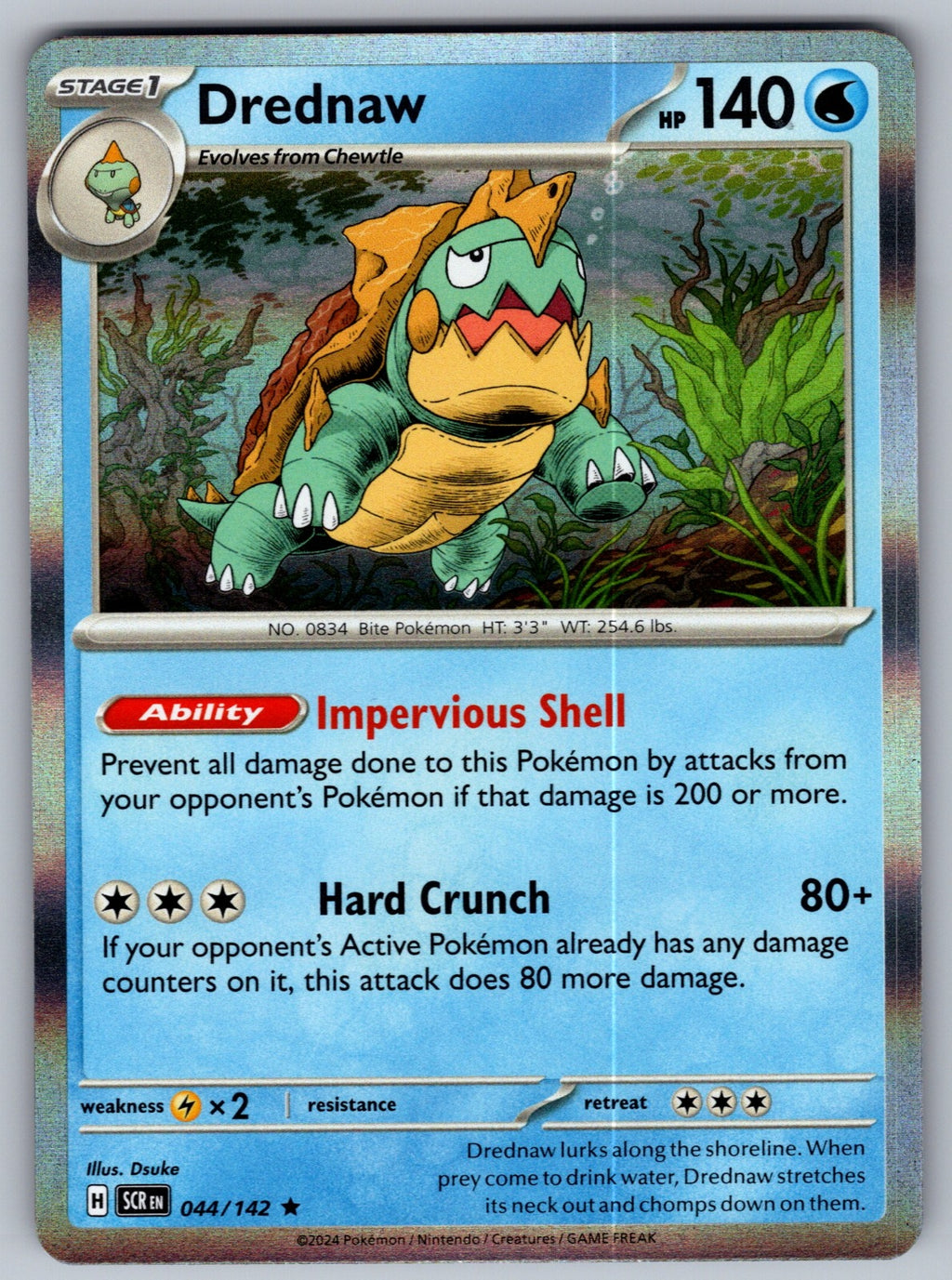 Drednaw Holo Rare SV07: Stellar Crown 044/142 NM 2024