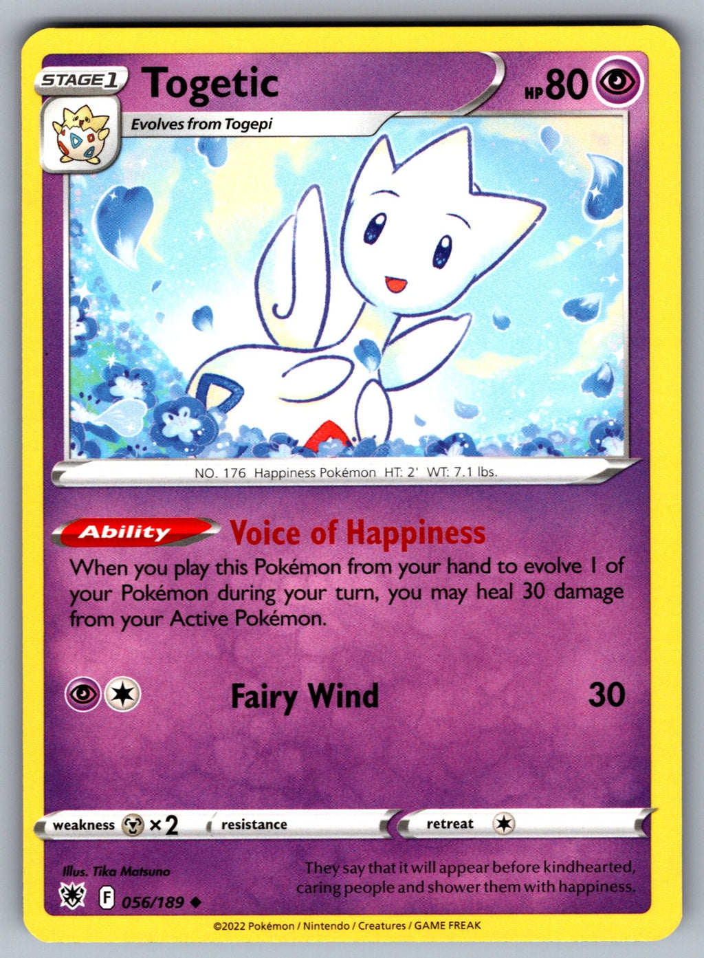 Togetic Uncommon SWSH10: Astral Radiance 056/189 NM 2022