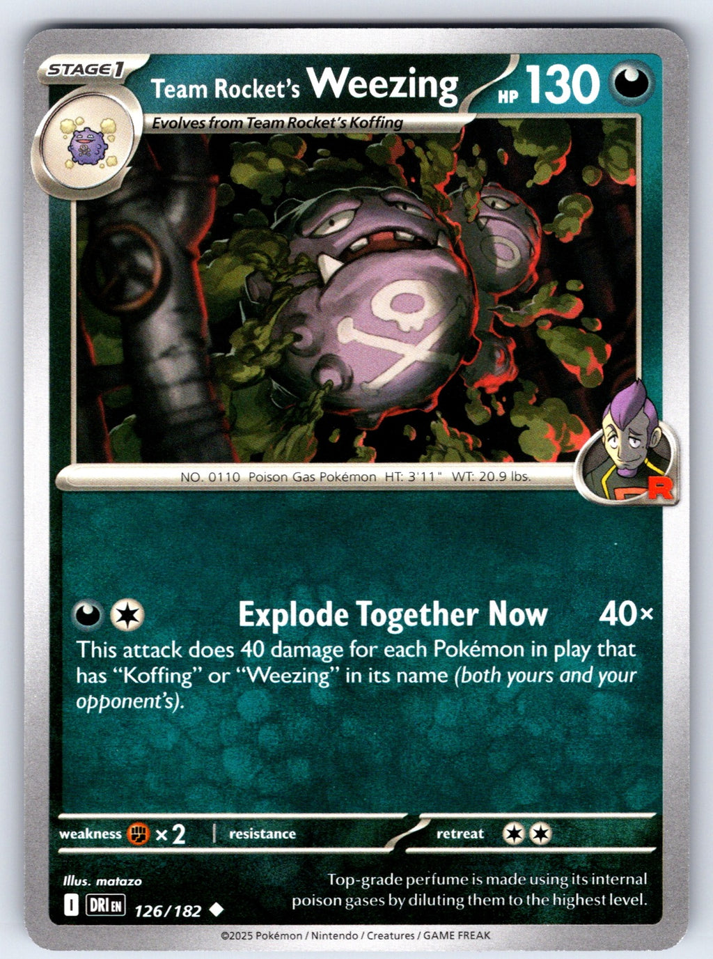 Team Rocket's Weezing Uncommon SV10: Destined Rivals 126/182 NM 2025