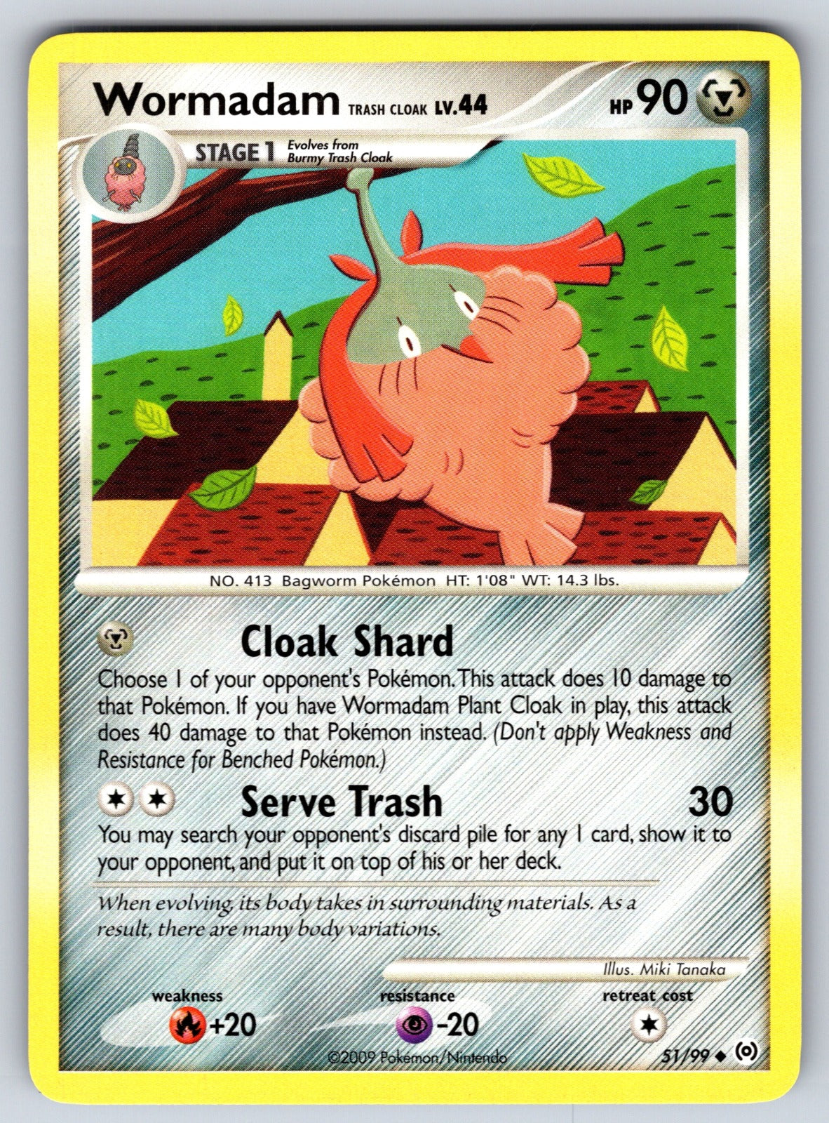 Wormadam Trash Cloak Uncommon Arceus 51/99 LP 2009
