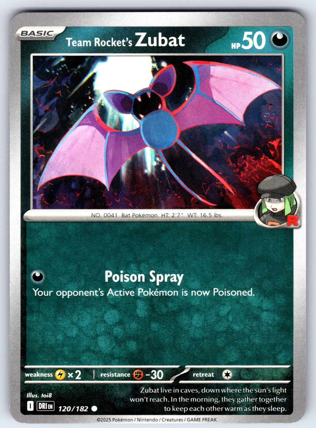 Team Rocket's Zubat Common SV10: Destined Rivals 120/182 NM 2025