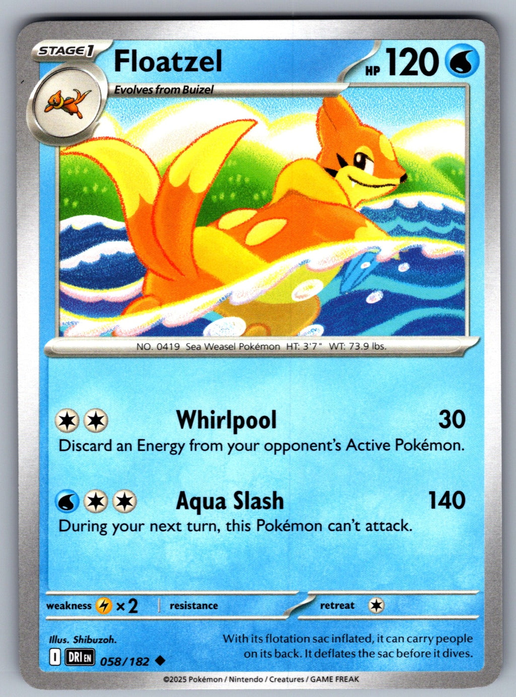 Floatzel Uncommon SV10: Destined Rivals 058/182 NM 2025