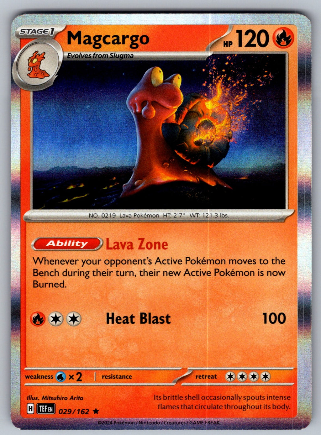Magcargo Holo Rare SV05: Temporal Forces 029/162 NM 2024