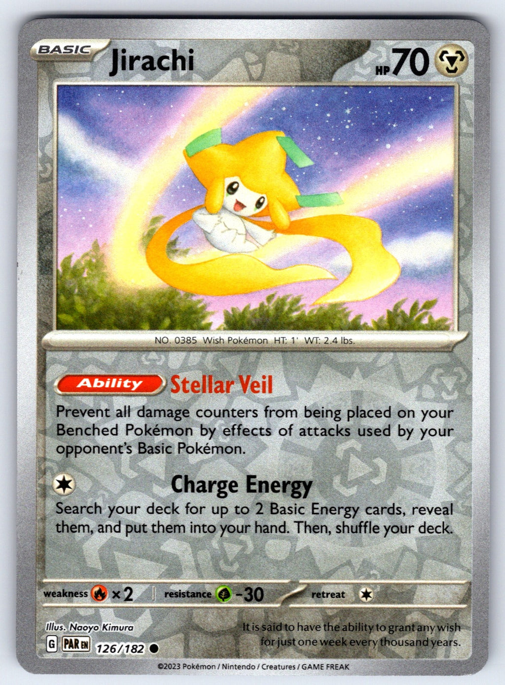 Jirachi Reverse Holo Common SV04: Paradox Rift 126/182 NM 2023