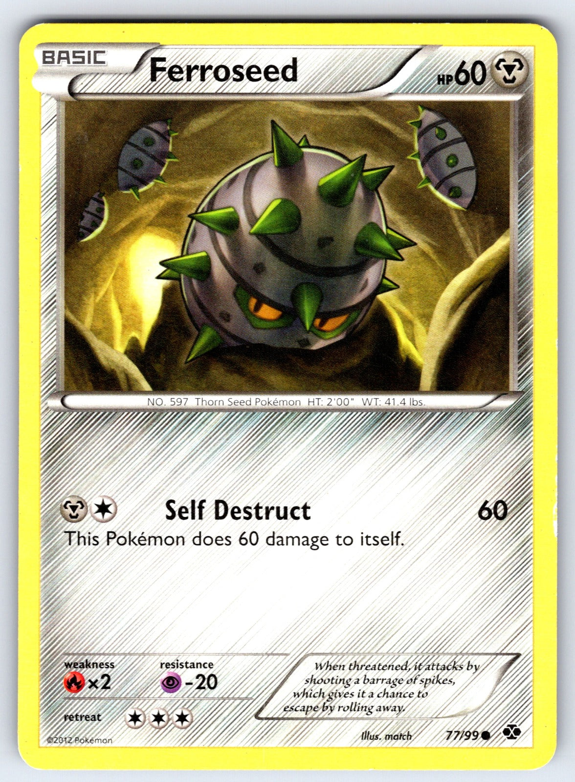 Ferroseed Common Next Destinies 77/99 LP 2012