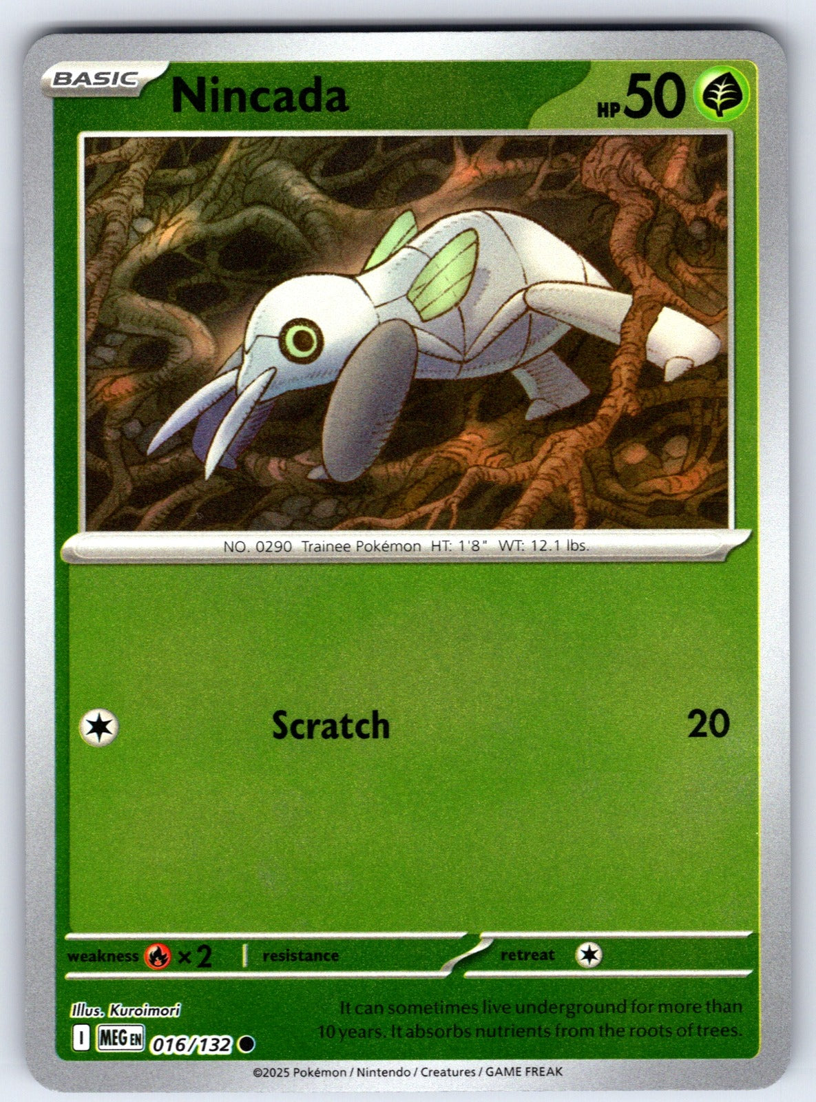 Nincada Reverse Holo Common ME01: Mega Evolution 016/132 NM 2025