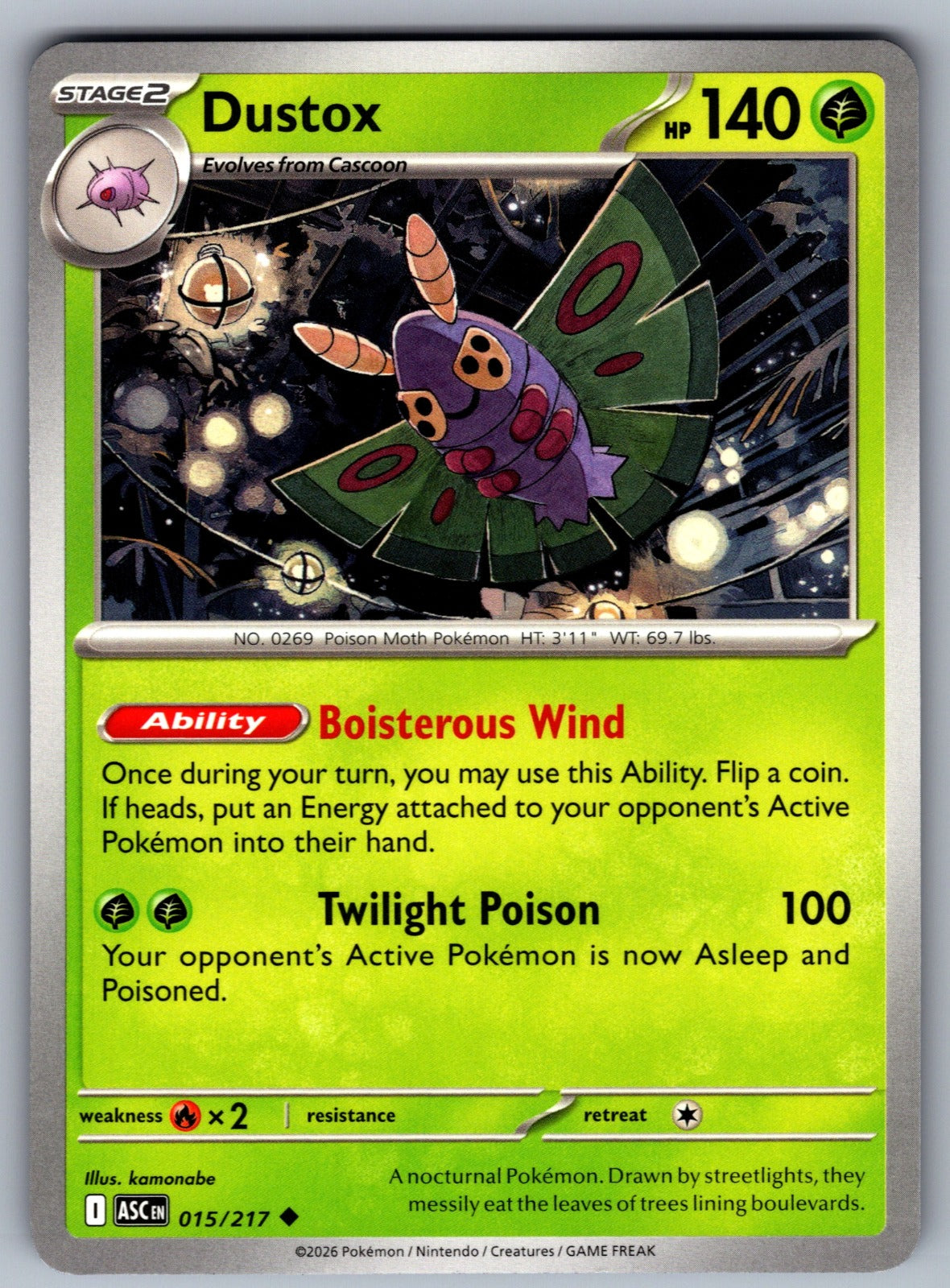Dustox Uncommon ME: Ascended Heroes 015/217 NM 2026