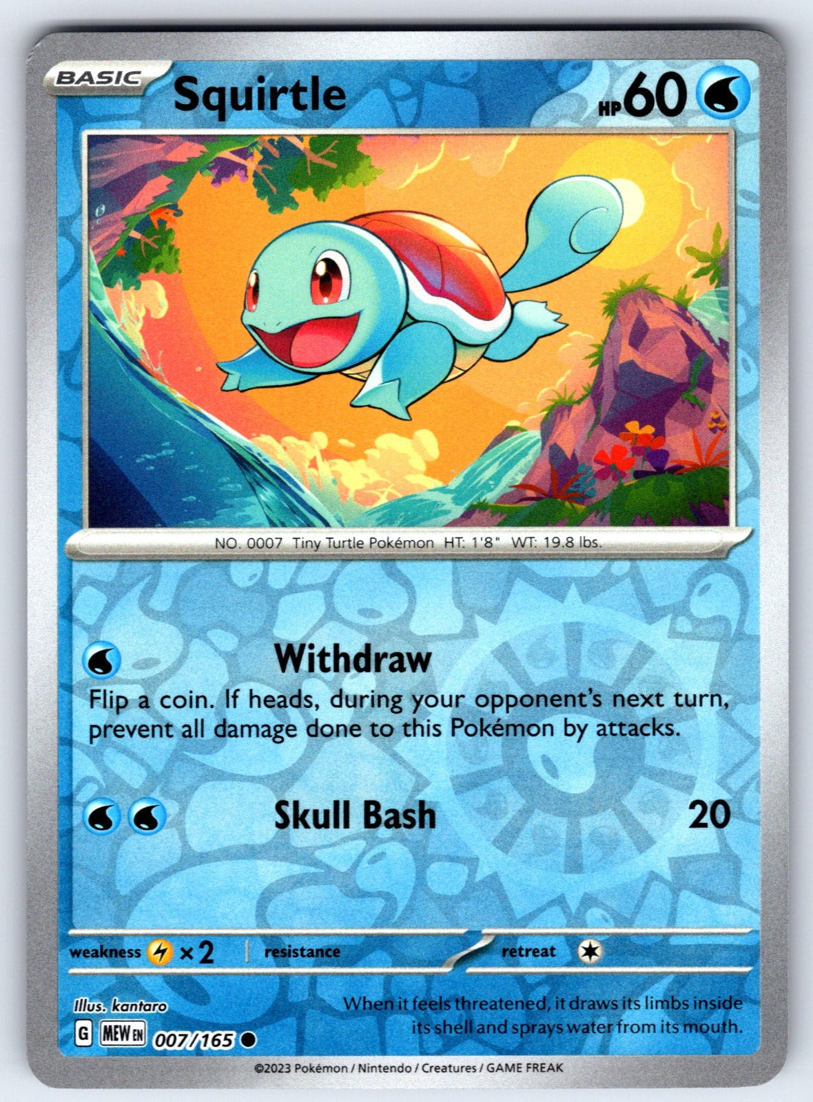 Squirtle Reverse Holo Common SV: Scarlet & Violet 151 007/165 NM 2023