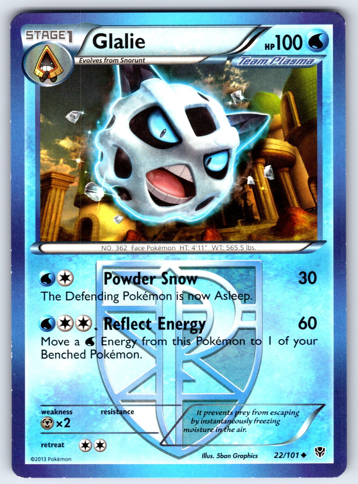 Glalie (Team Plasma) Uncommon Plasma Blast 22/101 LP 2013