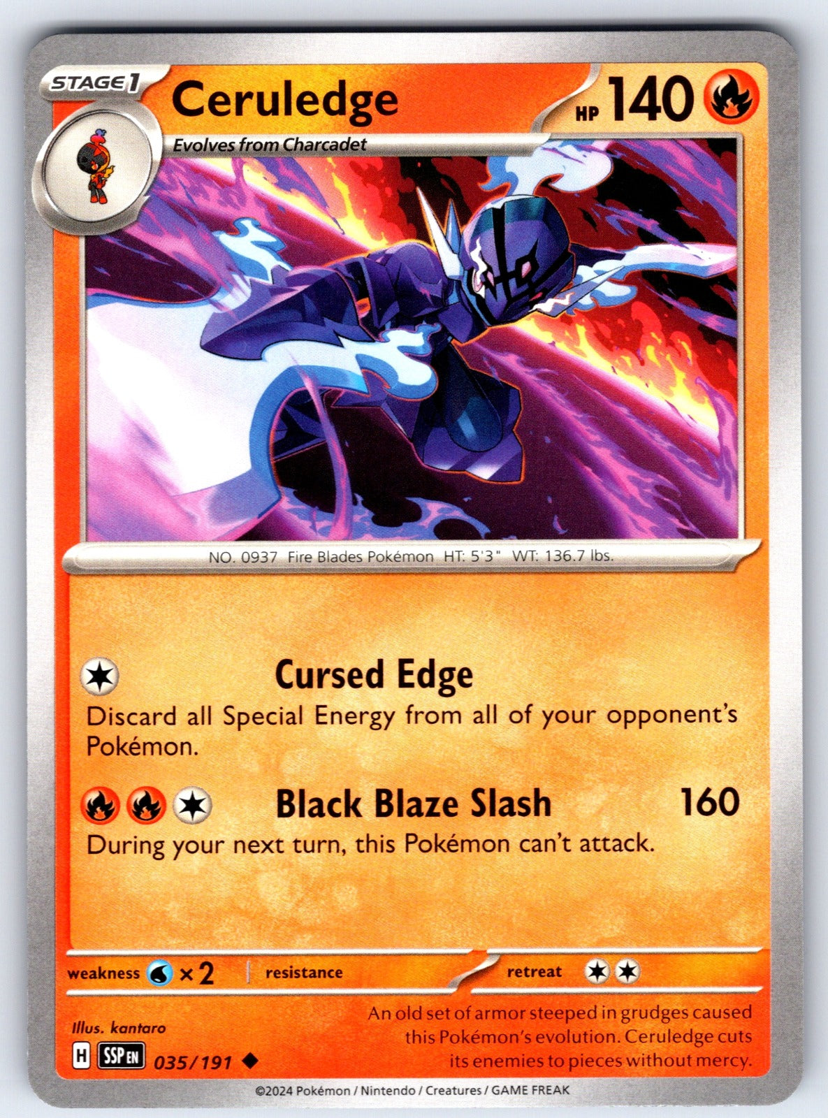 Ceruledge Uncommon SV08: Surging Sparks 035/191 NM 2024