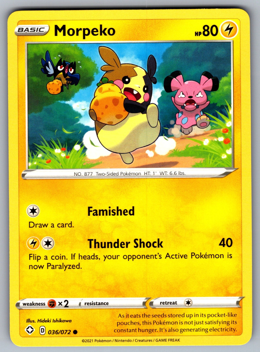 Morpeko (036) Common Shining Fates 036/072 NM 2021