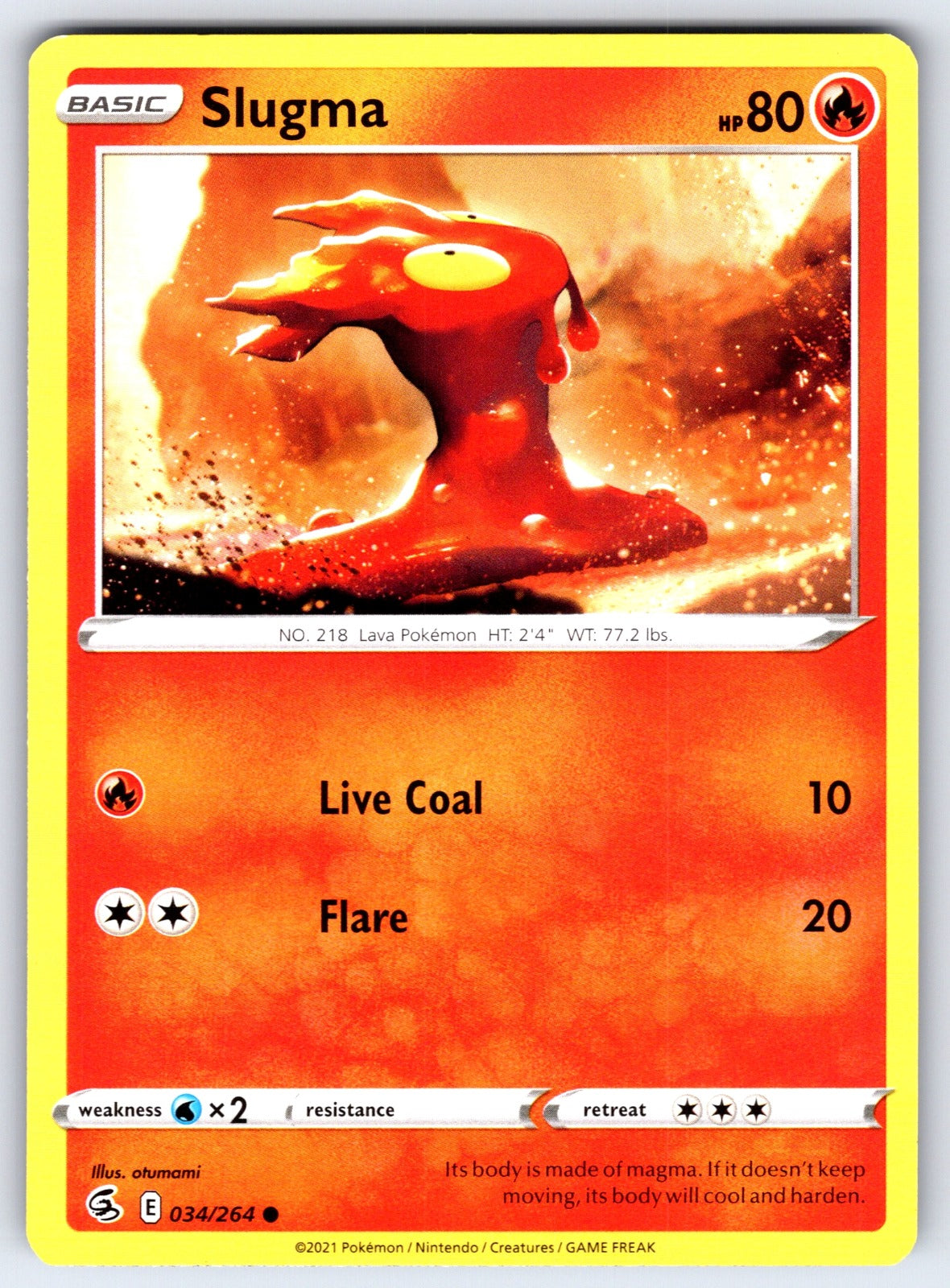 Slugma Common SWSH08: Fusion Strike 034/264 LP 2021