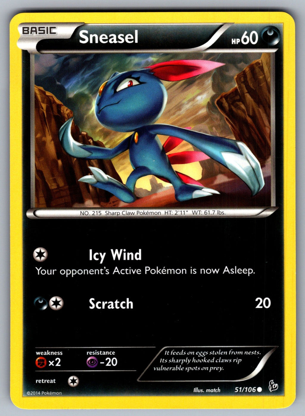 Sneasel (51) Common XY - Flashfire 51/106 LP 2014