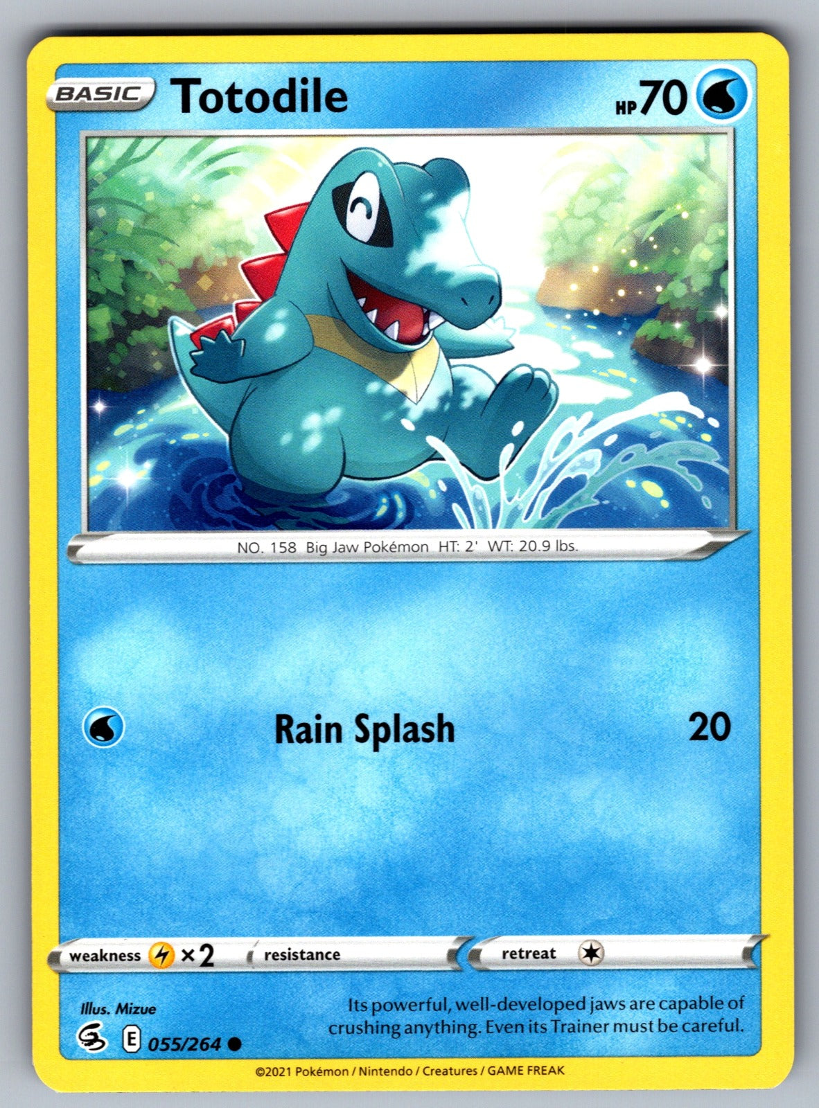 Totodile Common SWSH08: Fusion Strike 055/264 NM 2021