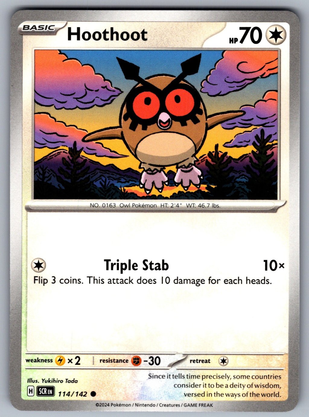 Hoothoot Common SV07: Stellar Crown 114/142 NM 2024