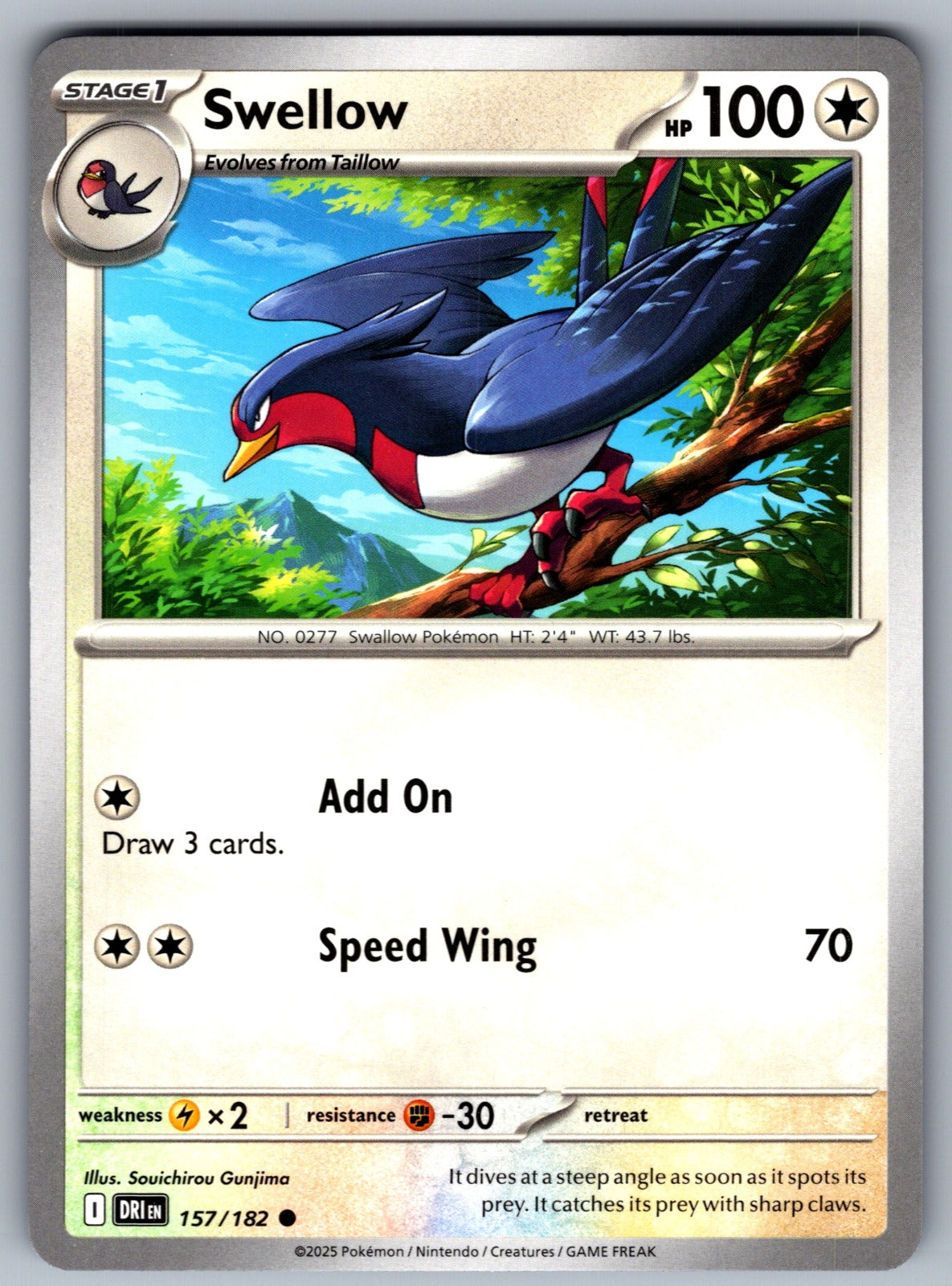 Swellow Common SV10: Destined Rivals 157/182 NM 2025