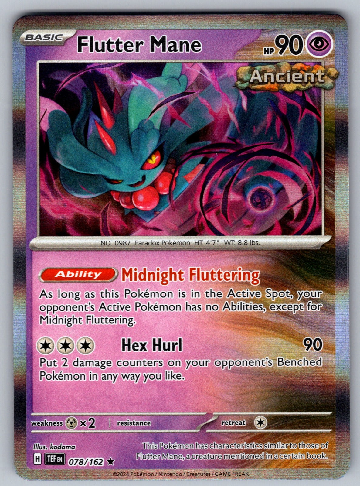 Flutter Mane Rare Deck Exclusives 078/162 NM 2016
