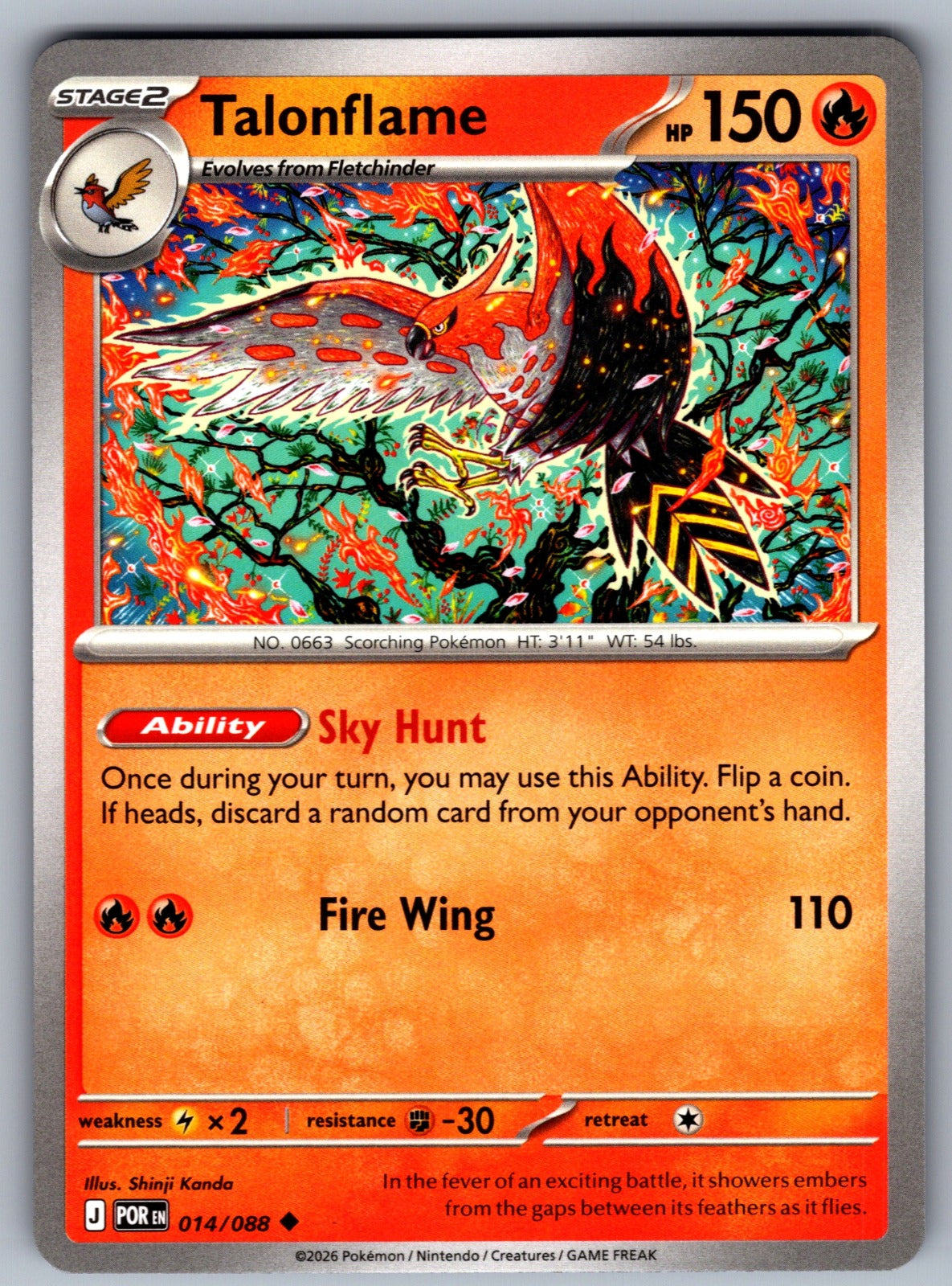 Talonflame Uncommon ME03: Perfect Order 014/088 NM 2026