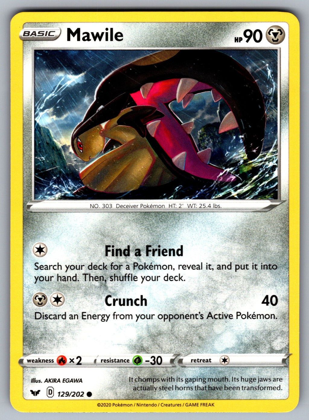Mawile Common SWSH01: Sword & Shield Base Set 129/202 NM 2020