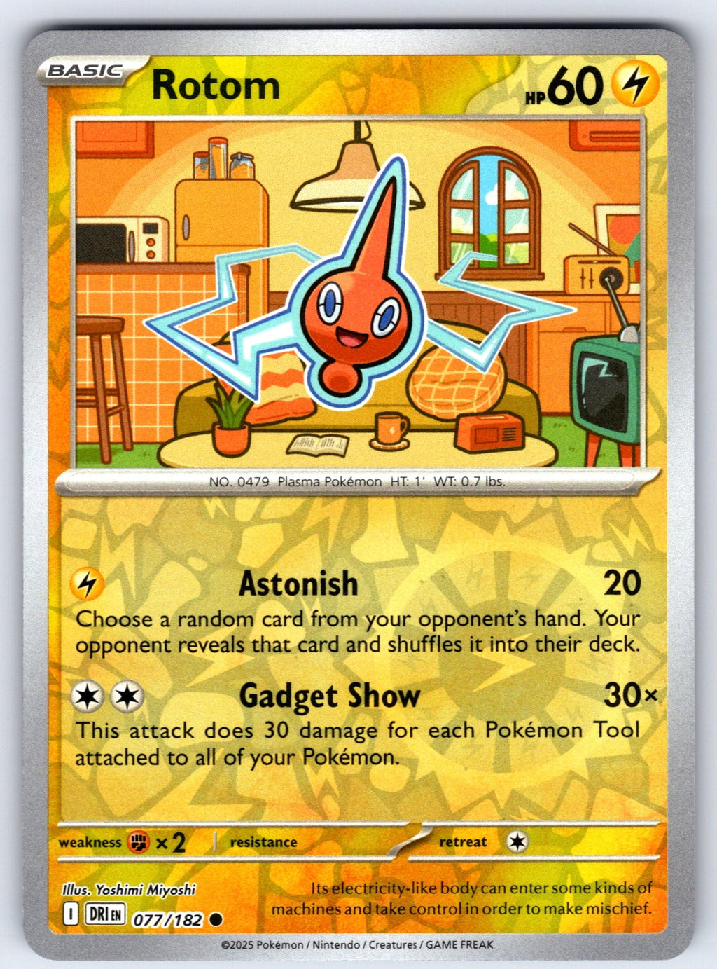 Rotom Reverse Holo Common SV10: Destined Rivals 077/182 NM 2025