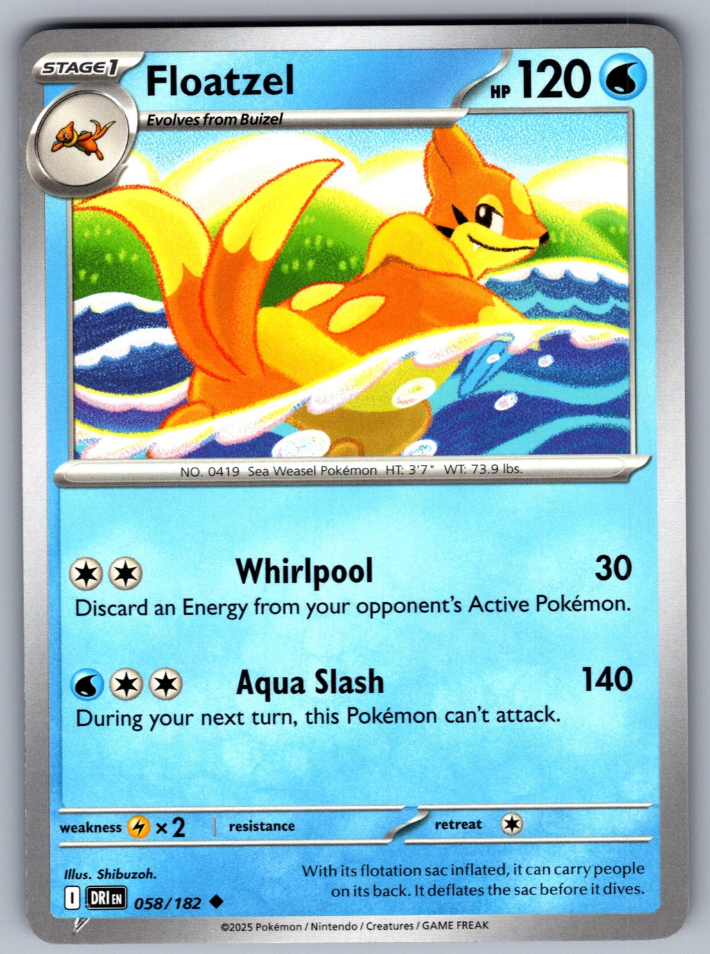 Floatzel Uncommon SV10: Destined Rivals 058/182 NM 2025