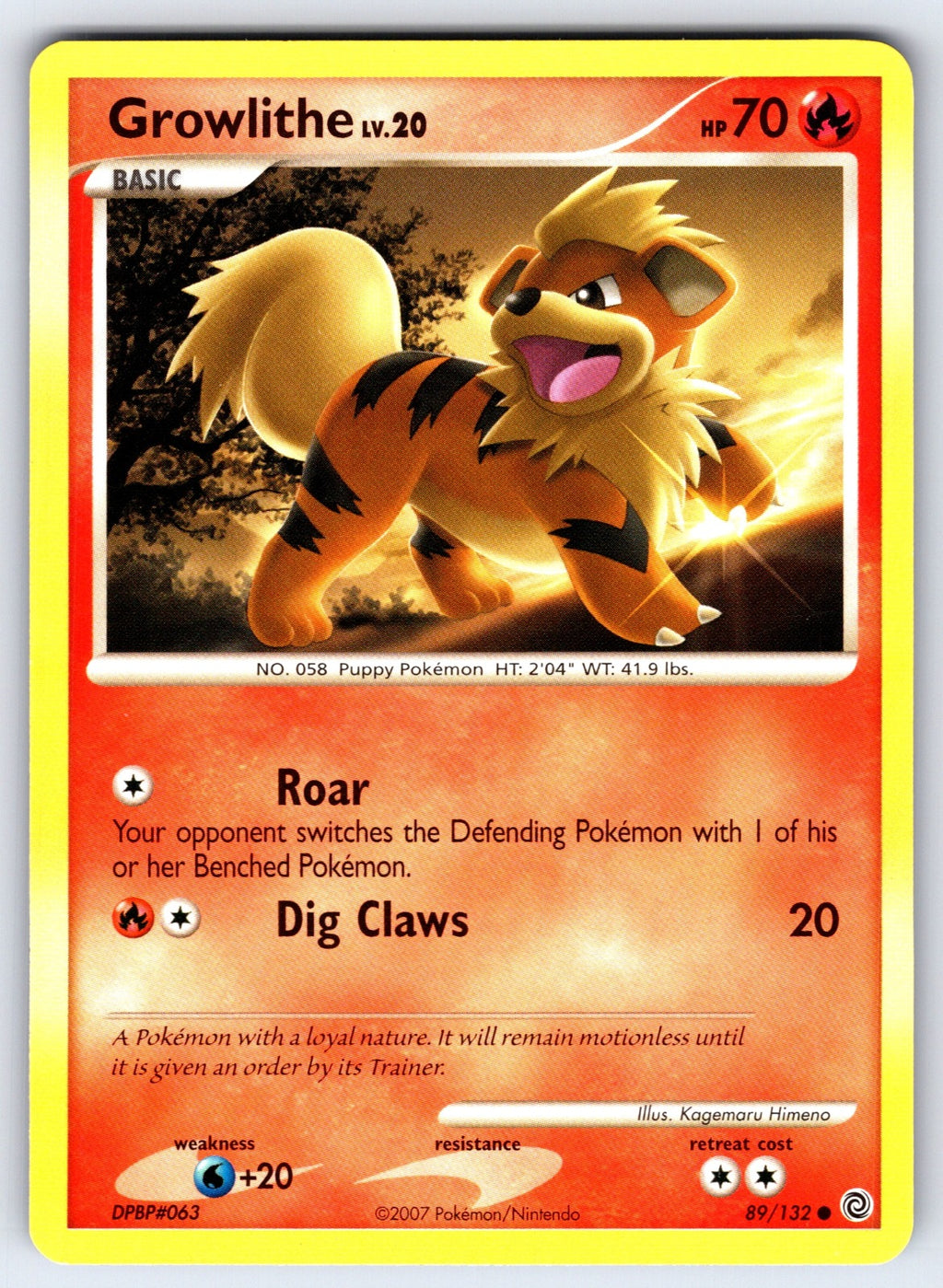 Growlithe Common Secret Wonders 89/132 LP 2007