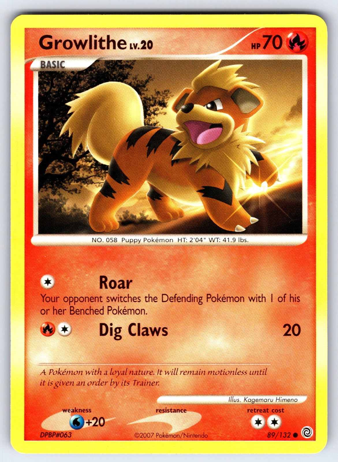 Growlithe Common Secret Wonders 89/132 LP 2007