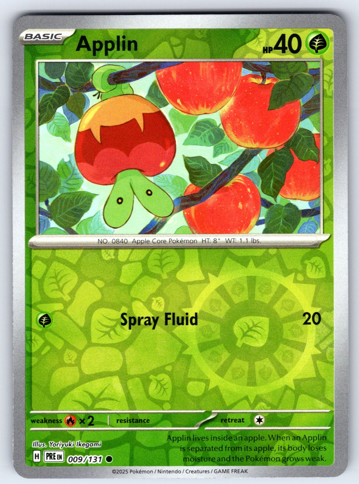 Applin Reverse Holo Common SV: Prismatic Evolutions 009/131 NM 2025