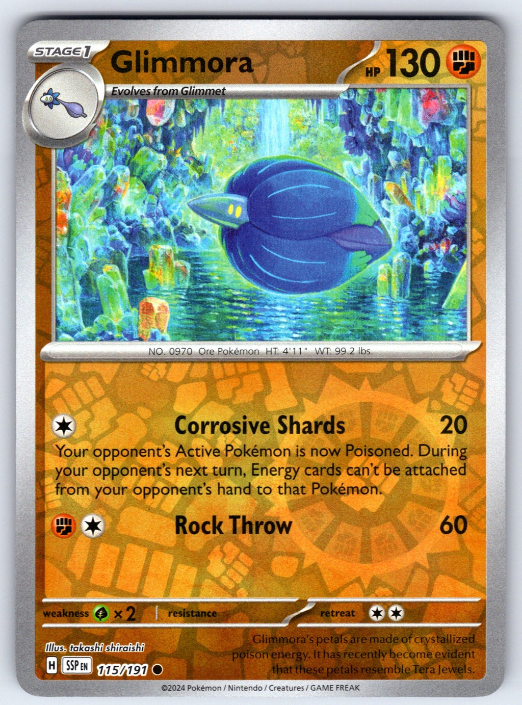 Glimmora Reverse Holo Common SV08: Surging Sparks 115/191 NM 2024