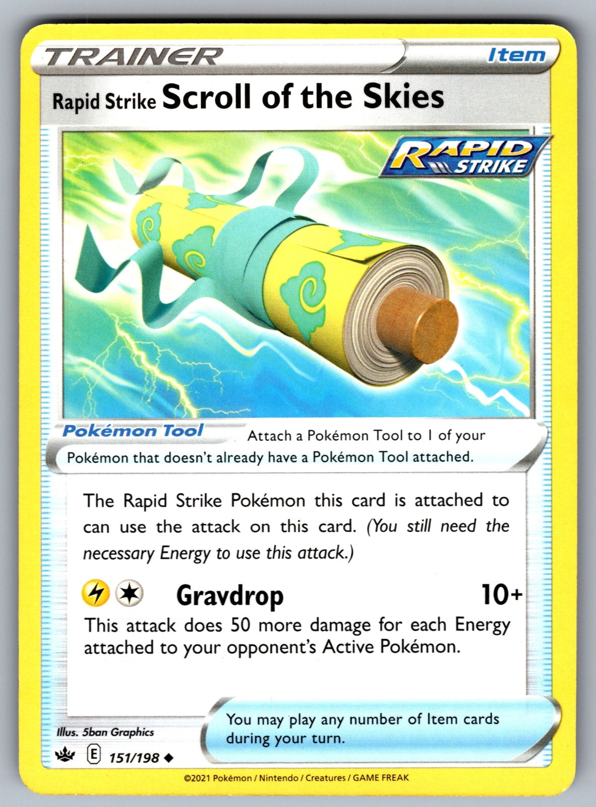 Rapid Strike Scroll of the Skies Uncommon SWSH06: Chilling Reign 151/198 NM 2021