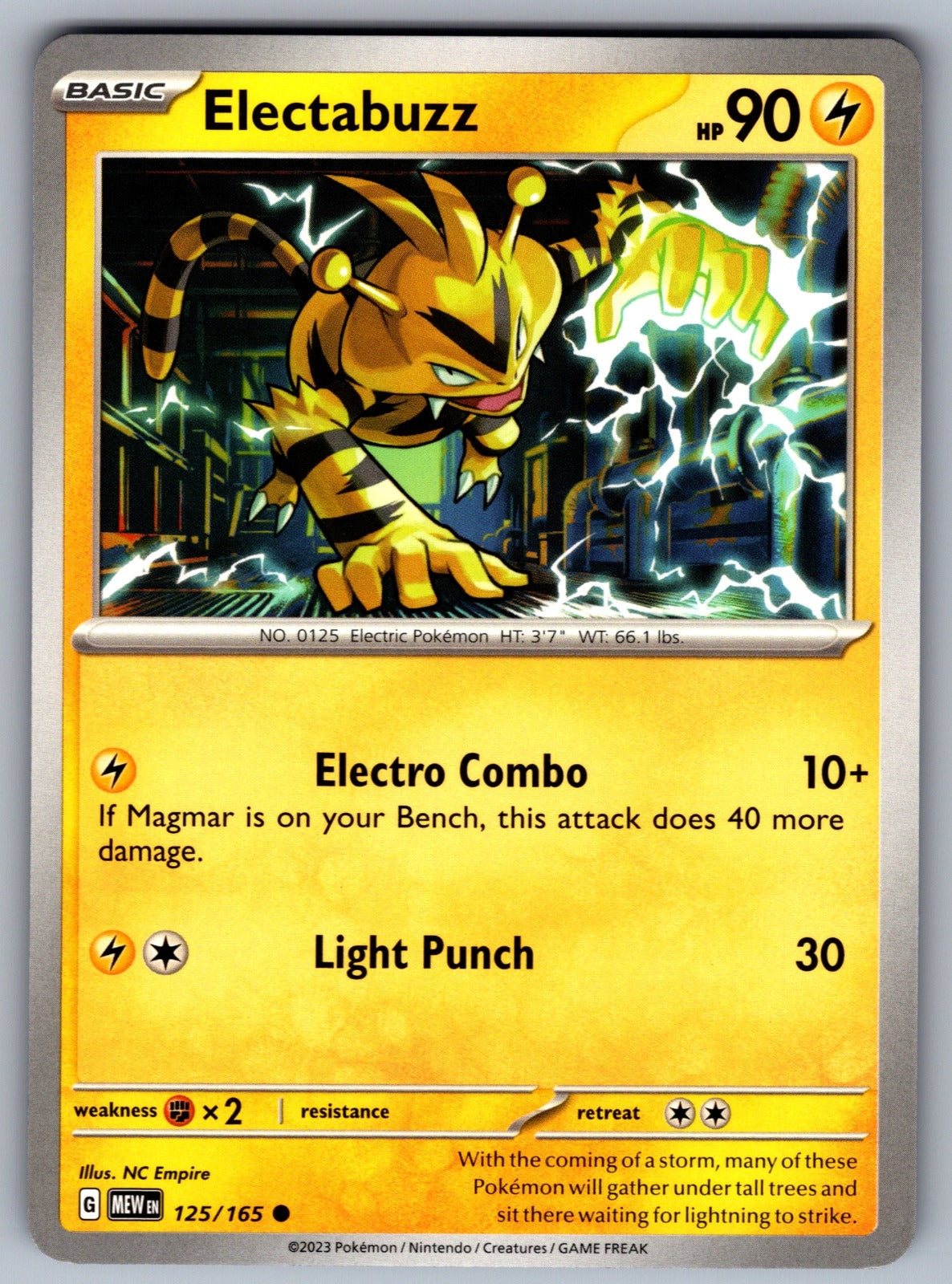 Electabuzz Common SV: Scarlet & Violet 151 125/165 NM 2023