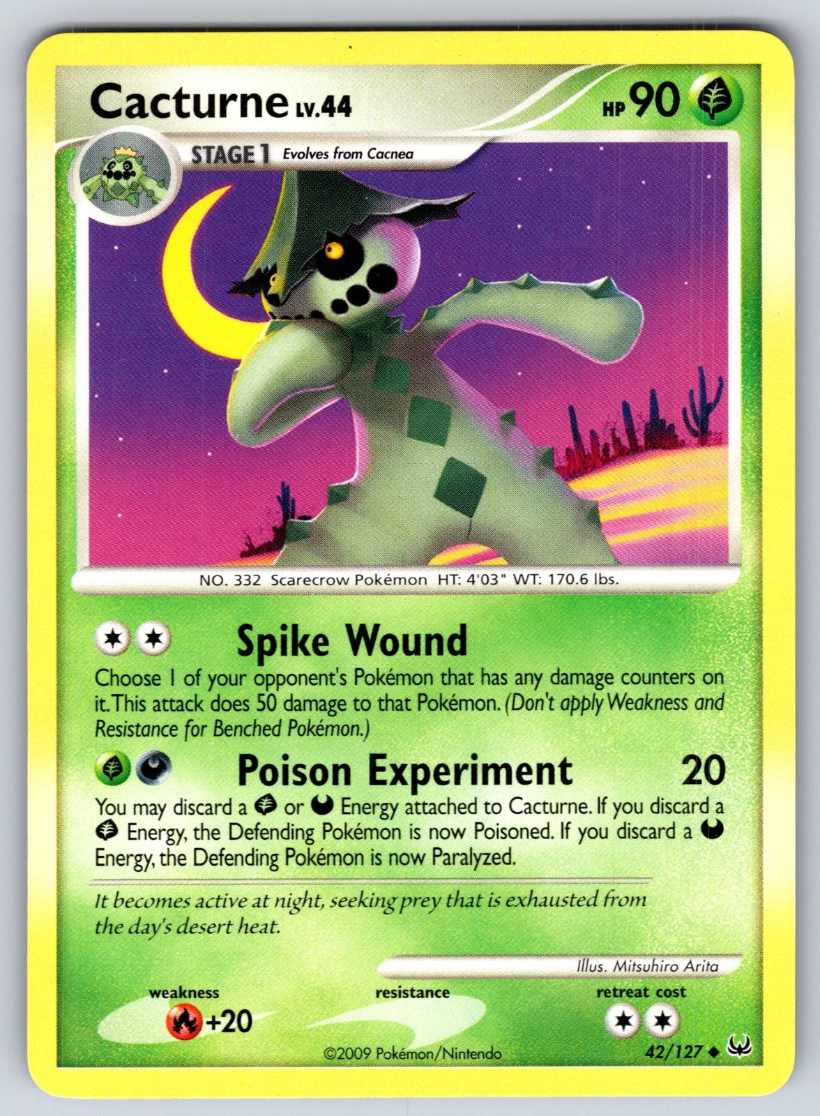 Cacturne Uncommon Platinum 42/127 LP 2009