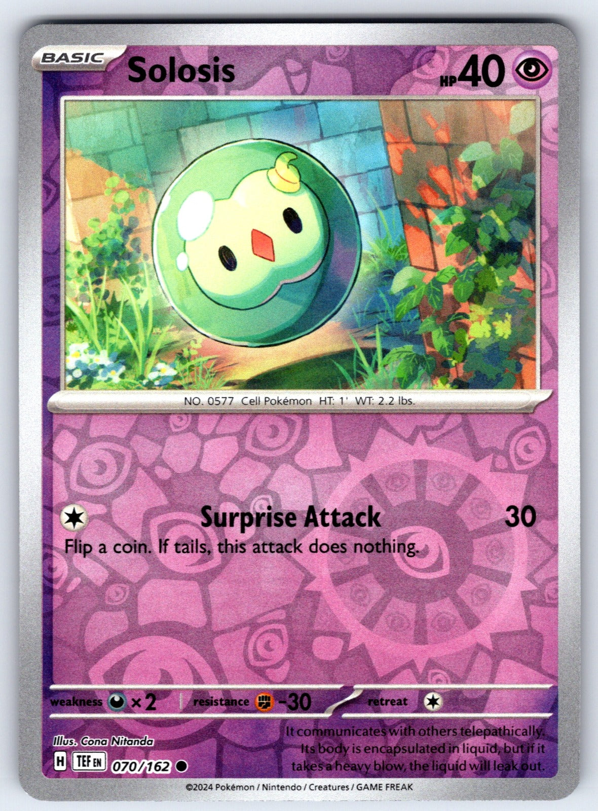 Solosis Reverse Holo Common SV05: Temporal Forces 070/162 NM 2024