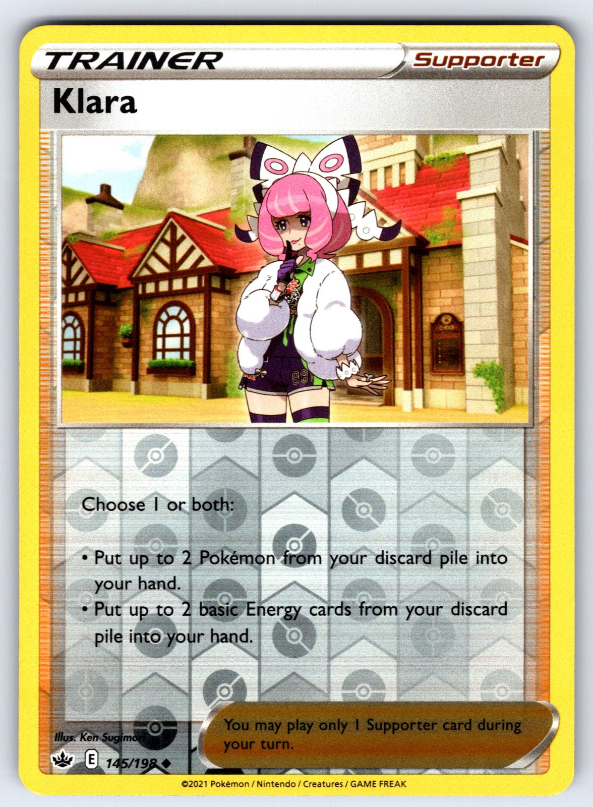 Klara Reverse Holo Uncommon SWSH06: Chilling Reign 145/198 NM 2021