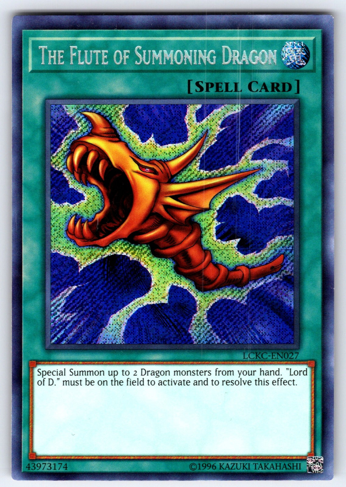 The Flute of Summoning Dragon Unlimited Secret Rare Legendary Collection Kaiba L