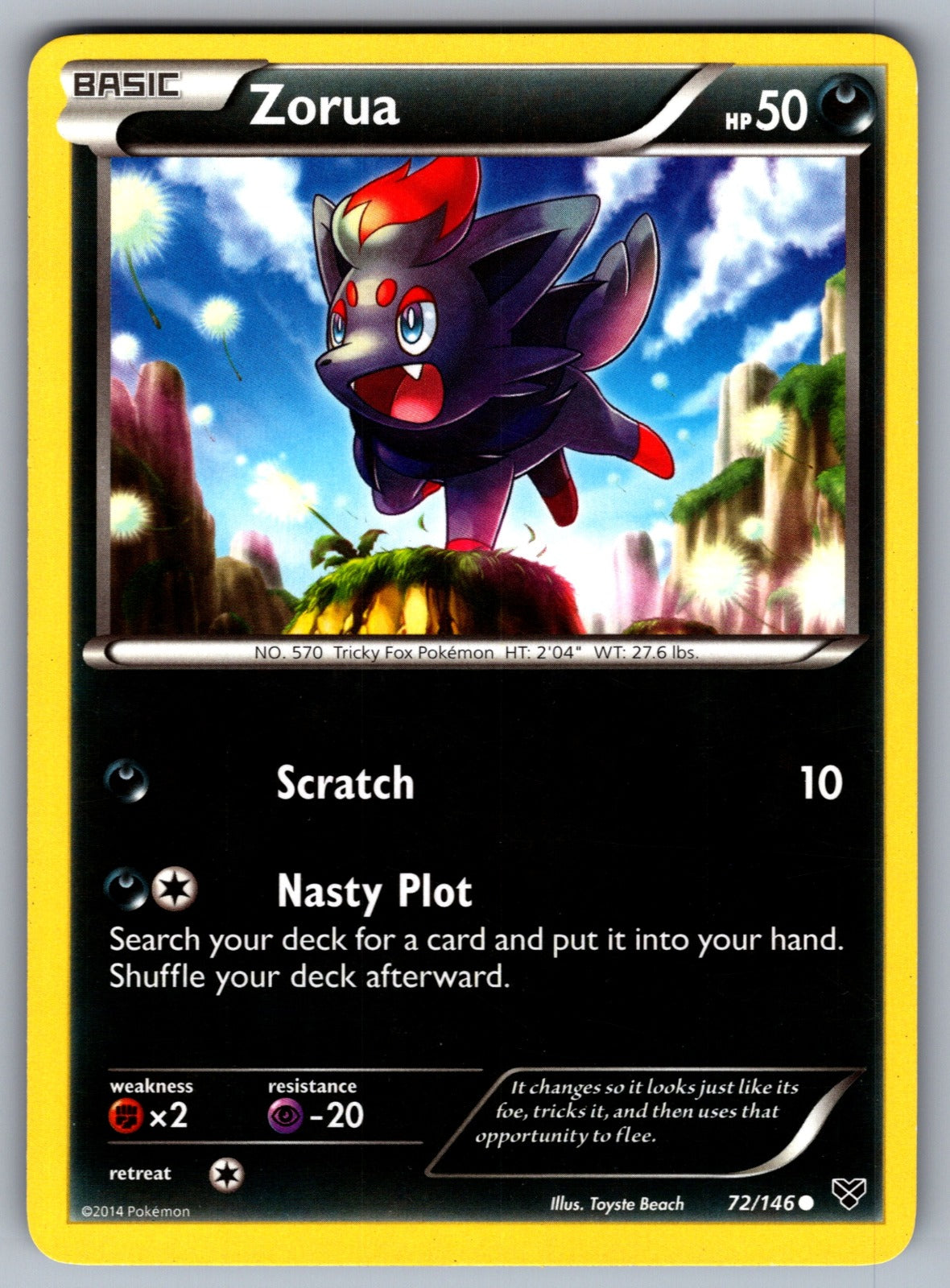 Zorua Common XY Base Set 72/146 LP 2014