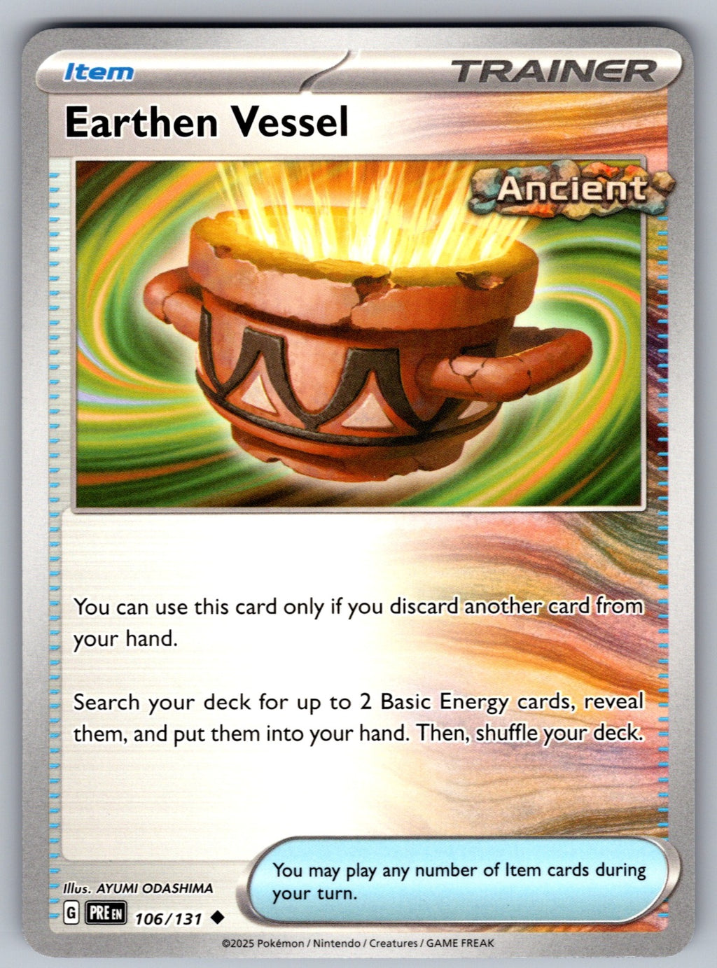 Earthen Vessel Uncommon SV: Prismatic Evolutions 106/131 NM 2025