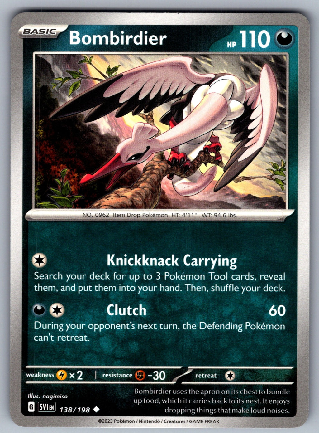 Bombirdier Uncommon SV01: Scarlet & Violet Base Set 138/198 NM 2023