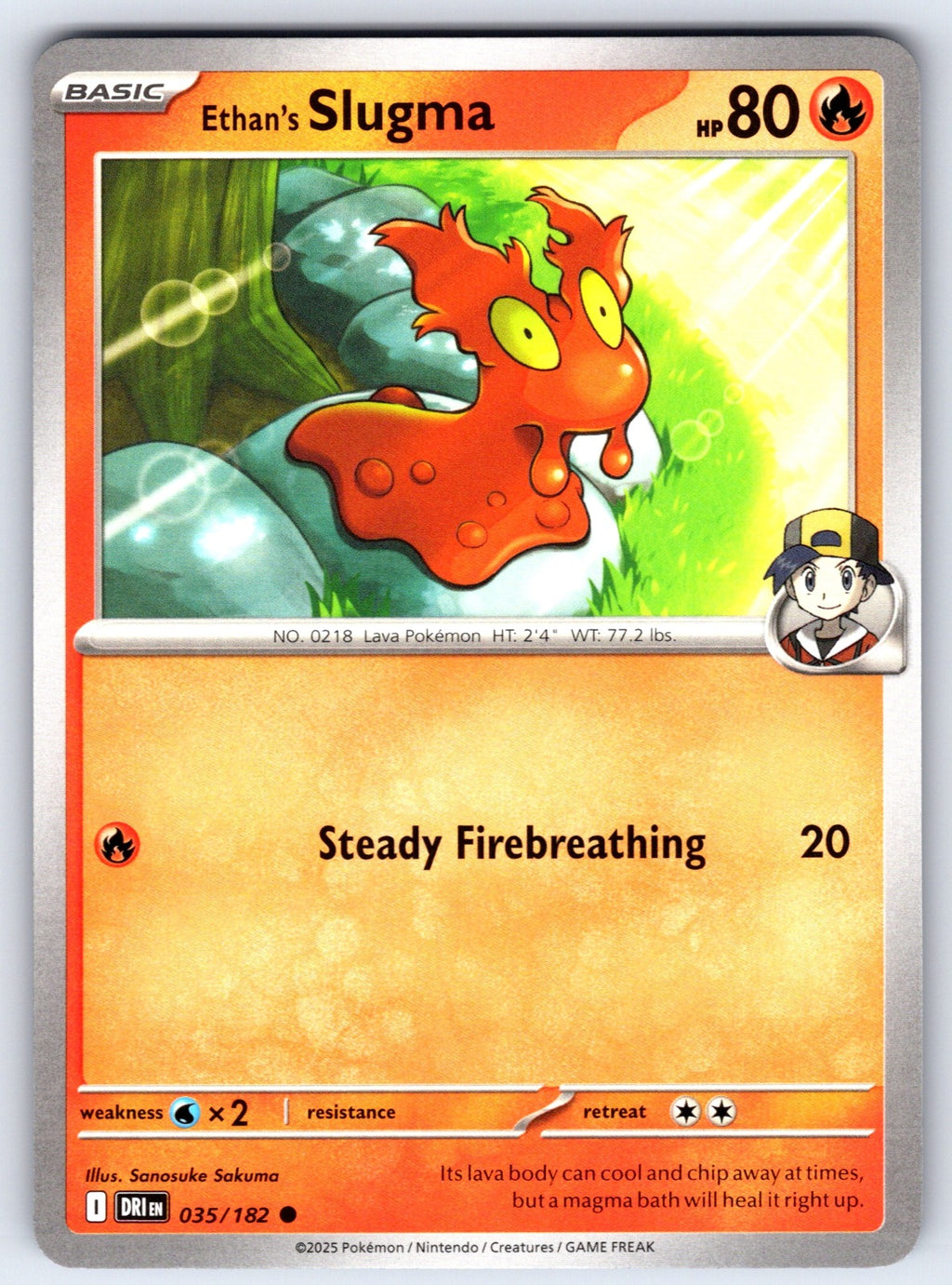 Ethan's Slugma Common SV10: Destined Rivals 035/182 NM 2025