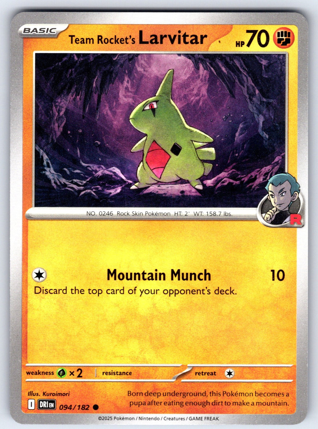 Team Rocket's Larvitar Common SV10: Destined Rivals 094/182 NM 2025