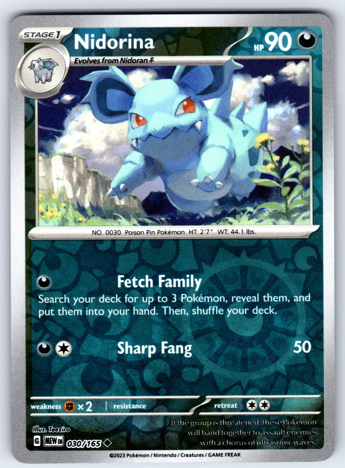 Nidorina Reverse Holo Uncommon SV: Scarlet & Violet 151 030/165 NM 2023
