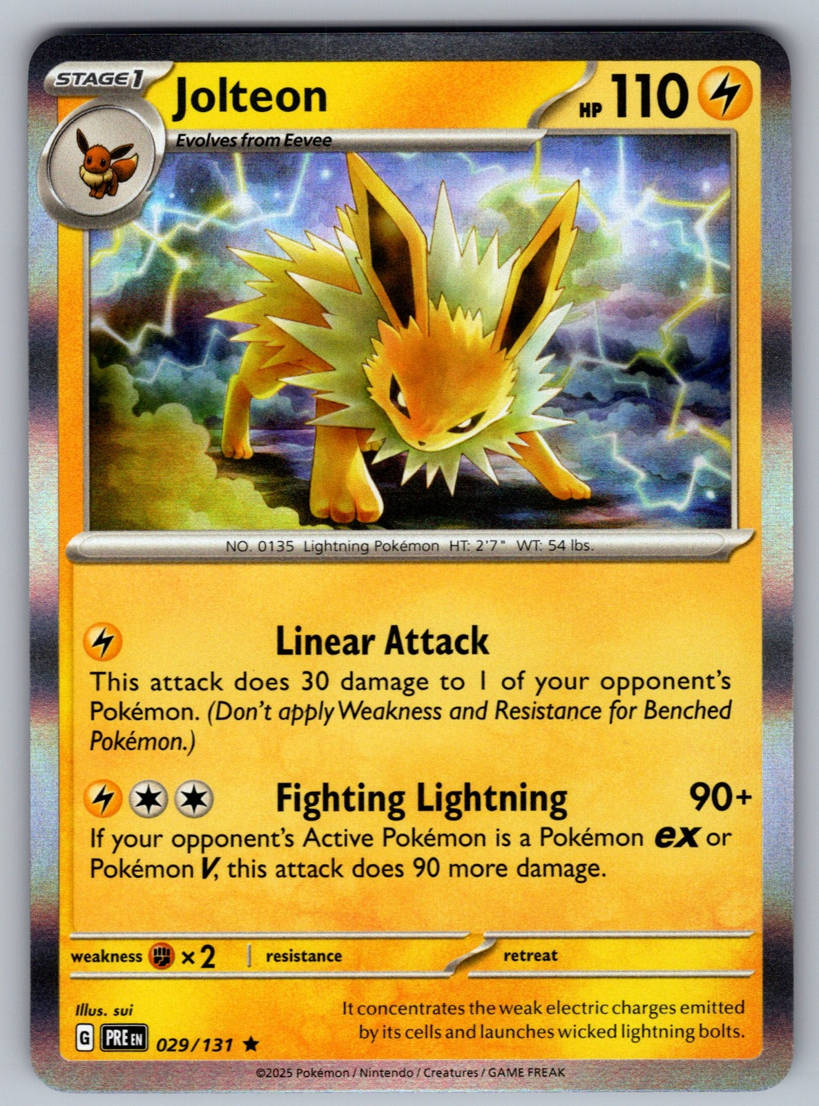 Jolteon Holo Rare SV: Prismatic Evolutions 029/131 NM 2025