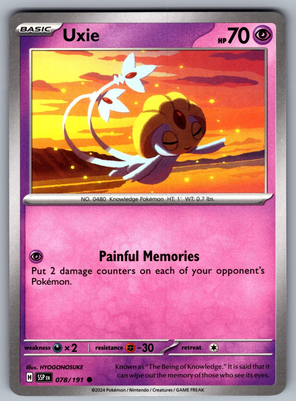 Uxie Common SV08: Surging Sparks 078/191 NM 2024