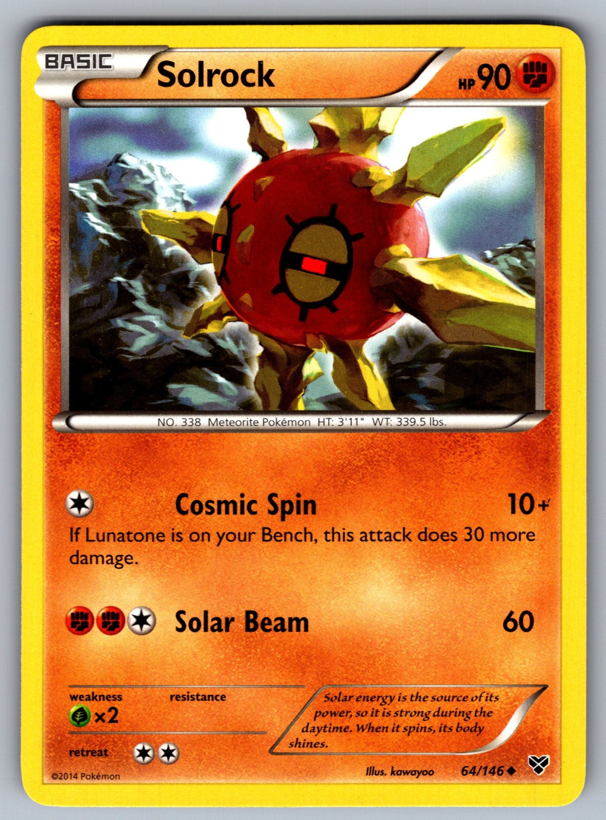 Solrock Uncommon XY Base Set 64/146 LP 2014